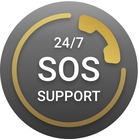 24/7 SOS monitoring & support.