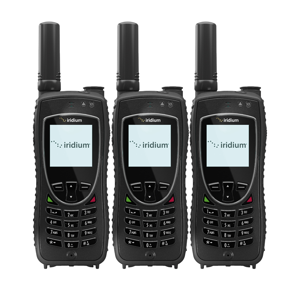 3 Iridium 9575 Satellite Phones+ 450 Minutes or Texts