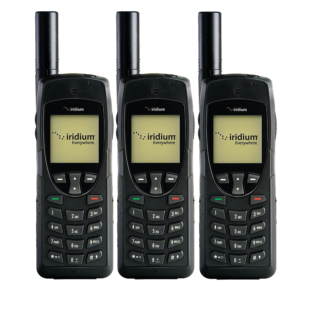 3 Iridium 9555 Satellite Phones + 450 Minutes or Texts